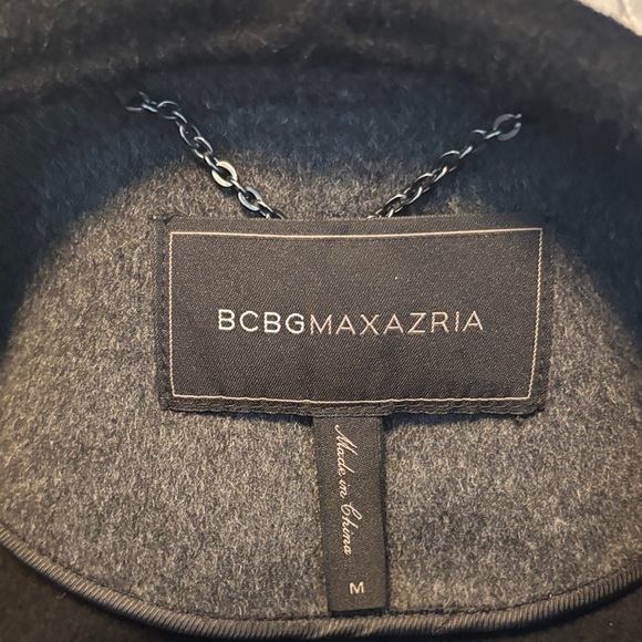 BCBGMaxAzria Two-Tone Shawl Collar Wrap Coat - Black & Charcoal - Picture 2 of 6